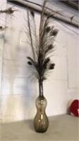Peacock feathers in vase