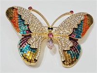 UNique Butterfly Brooch Crystal & Enamel