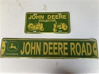 John Deere Metal Sign & License Plate