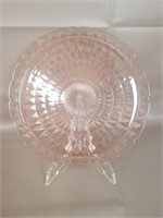 Vtg Pink Depression Glass Round 13" Platter Plate