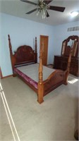 QUEEN SIZE WOODEN BED FRAME WITH BOX SPRINGS
