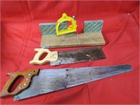 Wood saws & miter box.