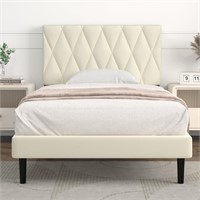 IYEE NATURE Twin Bed Upholstered  Beige.
