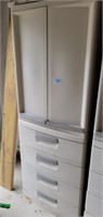 Storage cabinet plastic 
 2 door, 4 drawers