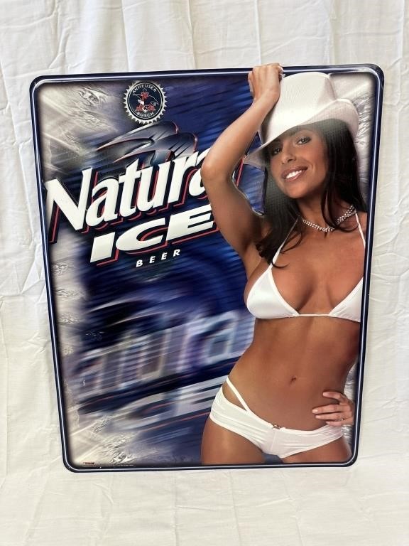 Natural Ice Beer Metal Advertisement Sign