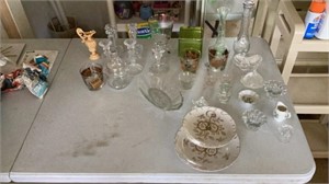 Assortment of glassware, clear & colored