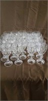 Estate lot of 24 crystal wine glasses