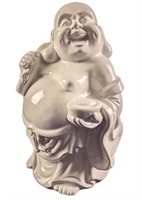 Large White Ceramic Laugh Buddah Feng Shui Figurin