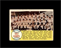 1958 Topps #19 Giants TC VG to VG-EX+