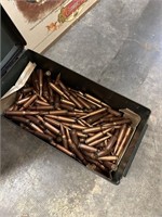 LARGE AMMO CRATE W BULLETS 308 COPPER WASHED NOTE