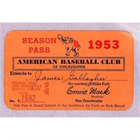 1953 Philadelphia A's Season Pass@ Shibe Park