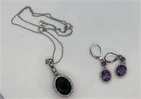 Sterling silver Necklace & earrings