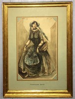 Constantin Guys Watercolor, Portrait Of Woman