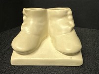 Haeger Ceramic off white baby shoes planter