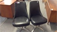 MID CENTURY CHROMCRAFT SWIVEL CHAIRS WITH METAL