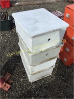 (4) FIBERGLASS BOXES