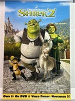DreamWorks Shrek 2 promotional DVD poster 40 x 27