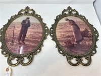Vintage Oval Framed, Dome Glass Man & Lady  Pic