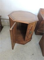 Octagon end table with storage