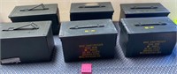 W - LOT OF 6 EMPTY AMMUNITION BOXES (Q139)