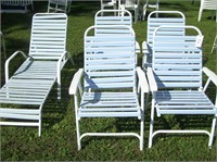 Set of 4 Vinyl Coated Folding Lawn Chairs Plus