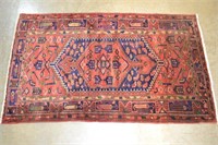 1950's Persian Sarab Bird Hand Knotted Area Rug