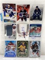 9x High End Autographed and patches Hockey cards