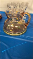 Vintage pitcher and cordial glasses