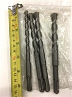 4 Assorted Size Rotary Concrete Drill Bits