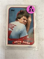 Sports Card  Unc-Pete Rose Manager Reds 1989