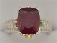 Sterling Silver "One Of A Kind" Ruby Estate Ring
