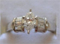 Ladies Platinum 1.25ct Marque Diamond Ring