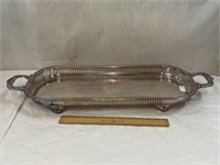 Vintage Kent Silversmiths Long Footed Silver Tray