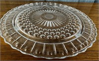 Vintage Federal Glass Bubble Footed Cake Plate