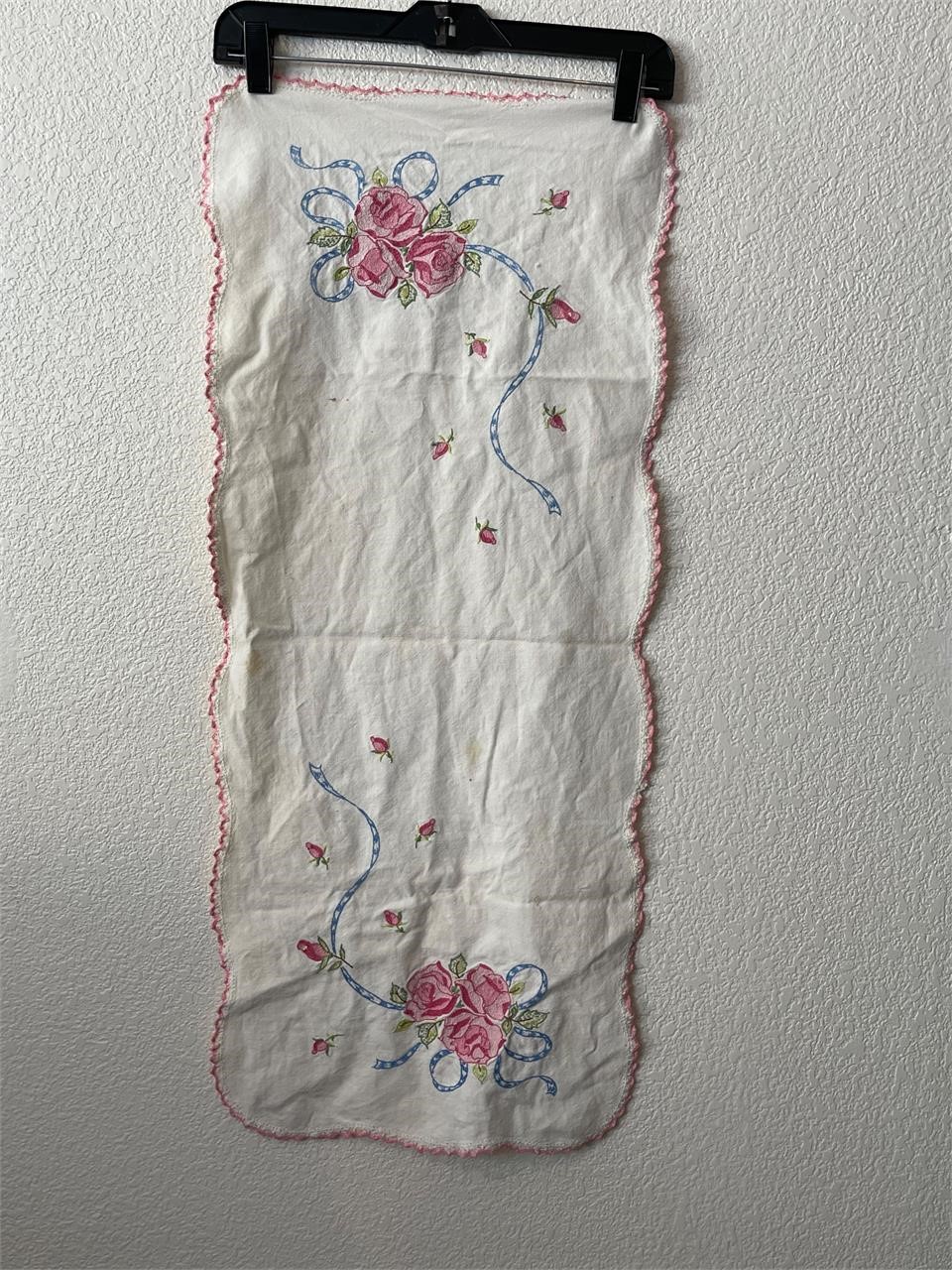 Vintage embroidered Floral Linen