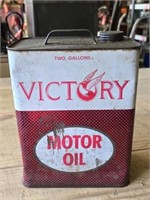 Vintage Victory 2 Gallons Motor Oil Can