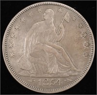 1854-O SEATED LIBERTY HALF DOLLAR XF
