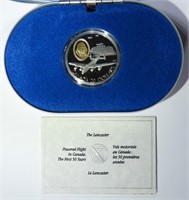 1990 CANADA $20 AVIATION LANCASTER COIN