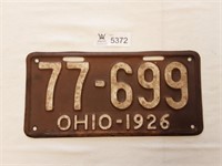 License Plate Ohio 1926