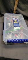 Flambeau waterproof box with fishing supplies