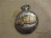 Pocket Watch w/ Tractor Trailer on Front