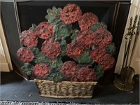 Hand painted metal fire screen
