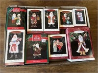 9 Hallmark Keepsake Ornaments, Santas, in boxes