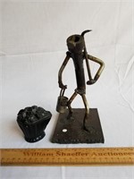 Metal Art Coal Miner 8" H