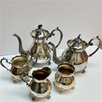 British Vintage Silver Tea Service
