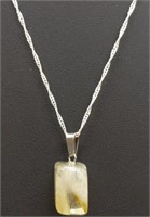 925 stamped 24" necklace with pendant