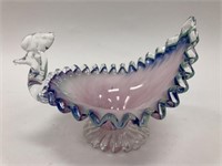 Murano Peacock Silver Crest Nut or Salt Bowl