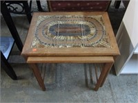 PAIR-- TILE TOP NESTING TABLES