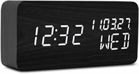 Wood Digital Alarm Clock Desk Time