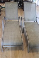 PAIR OF OUTDOOR LOUNGE CHAIRS